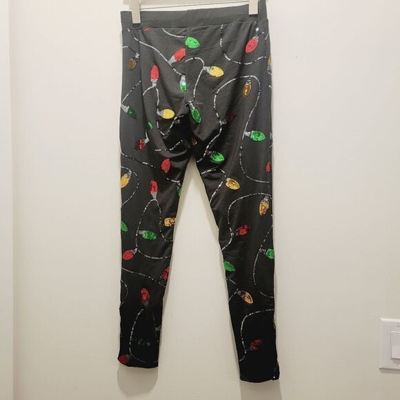 TIPSY Elves Sequins Christmas Lights High Waisted Leggings Size Small - Picture 7 of 7